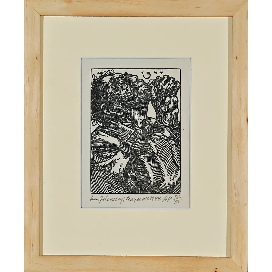 Image of Prayer by Hnizdovsky Jacques , size: 14х10 см, made of woodcut, Woodcut medium, part of the AP 30/35 series, priced at $3500