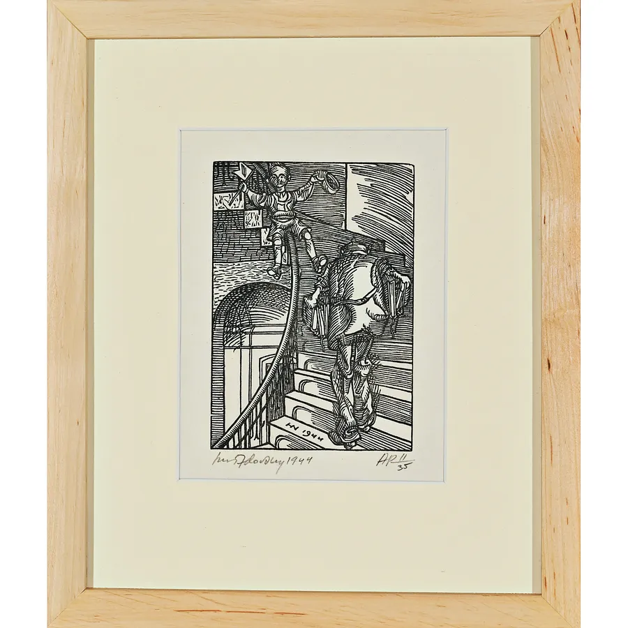 Image of Young and old by Hnizdovsky Jacques , made of woodcut, Woodcut medium, part of the AP 10/35 series, priced at $3500