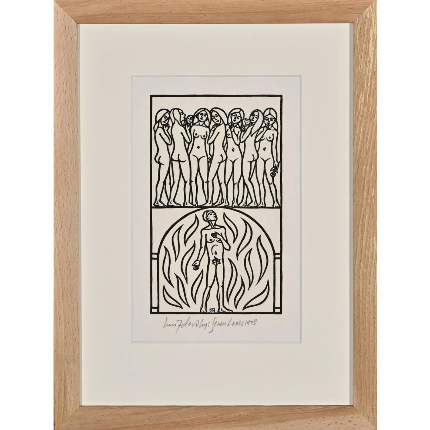 Image of Seven Loves by Hnizdovsky Jacques , size: 23 х 24 см, Woodcut medium, part of the Unnumbered series, priced at $1300