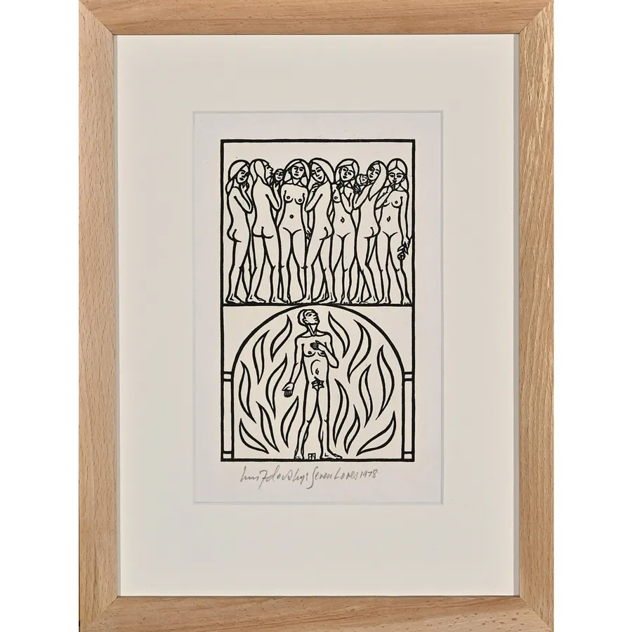 Image of Seven Loves by Hnizdovsky Jacques , size: 18х10 см, Woodcut medium, part of the Unnumbered series, priced at $1300