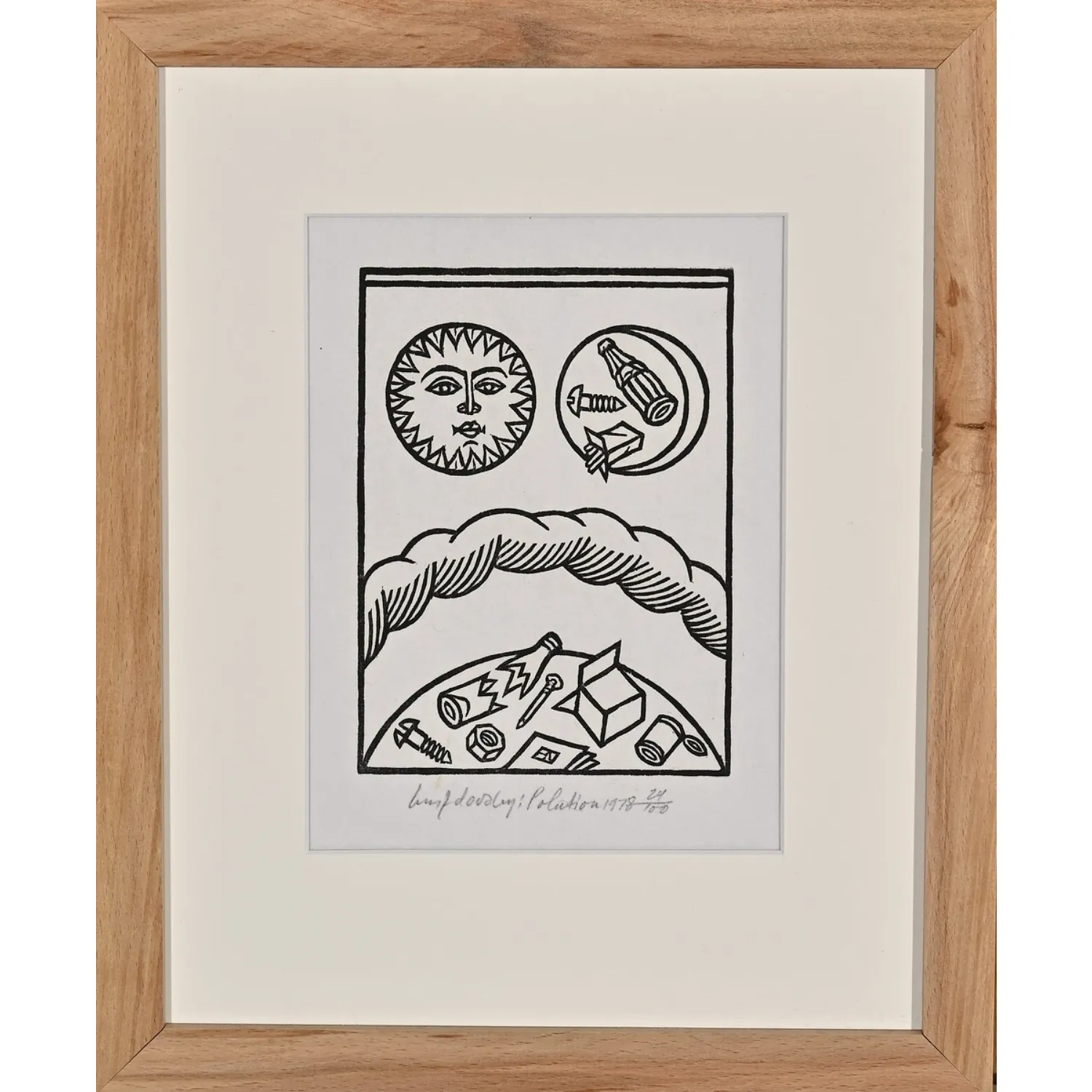Image of Pollution by Hnizdovsky Jacques , size: 19 х 14 см, Woodcut medium, part of the 25/100 series, priced at $600