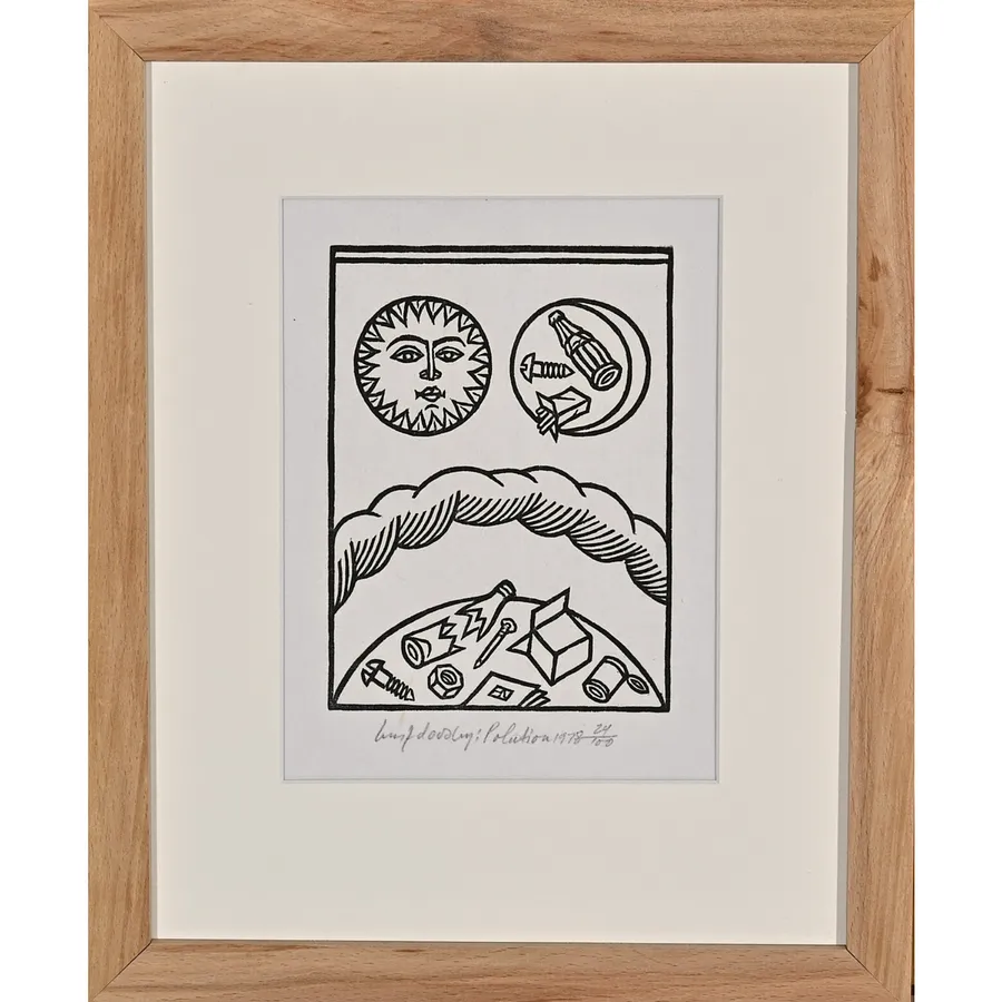 Image of Pollution by Hnizdovsky Jacques , size: 16х11 см, Woodcut medium, part of the 25/100 series, priced at $600