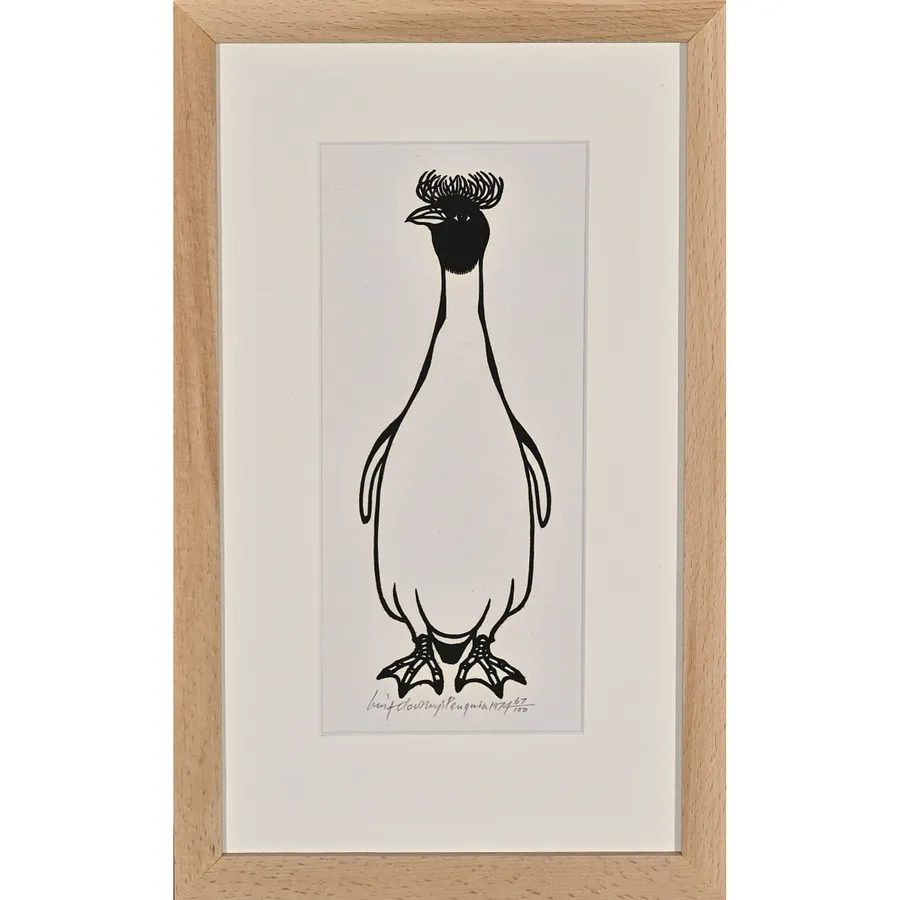 Image of Penguin by Hnizdovsky Jacques , size: 23х8,5 cм, made of woodcut, Woodcut medium, part of the 75/100 series, priced at $1000