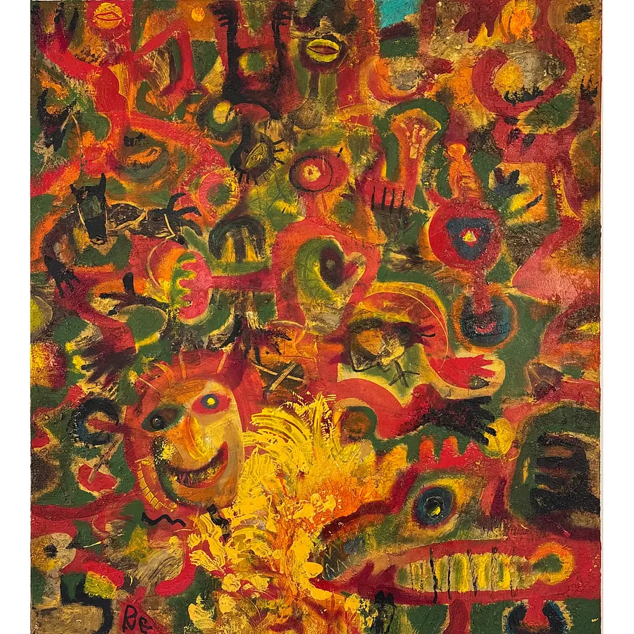 Image of Dance around the fire by Romanyshyn Roman, size: 100 х 90, made of canvas, oil, Painting medium, priced at $3200