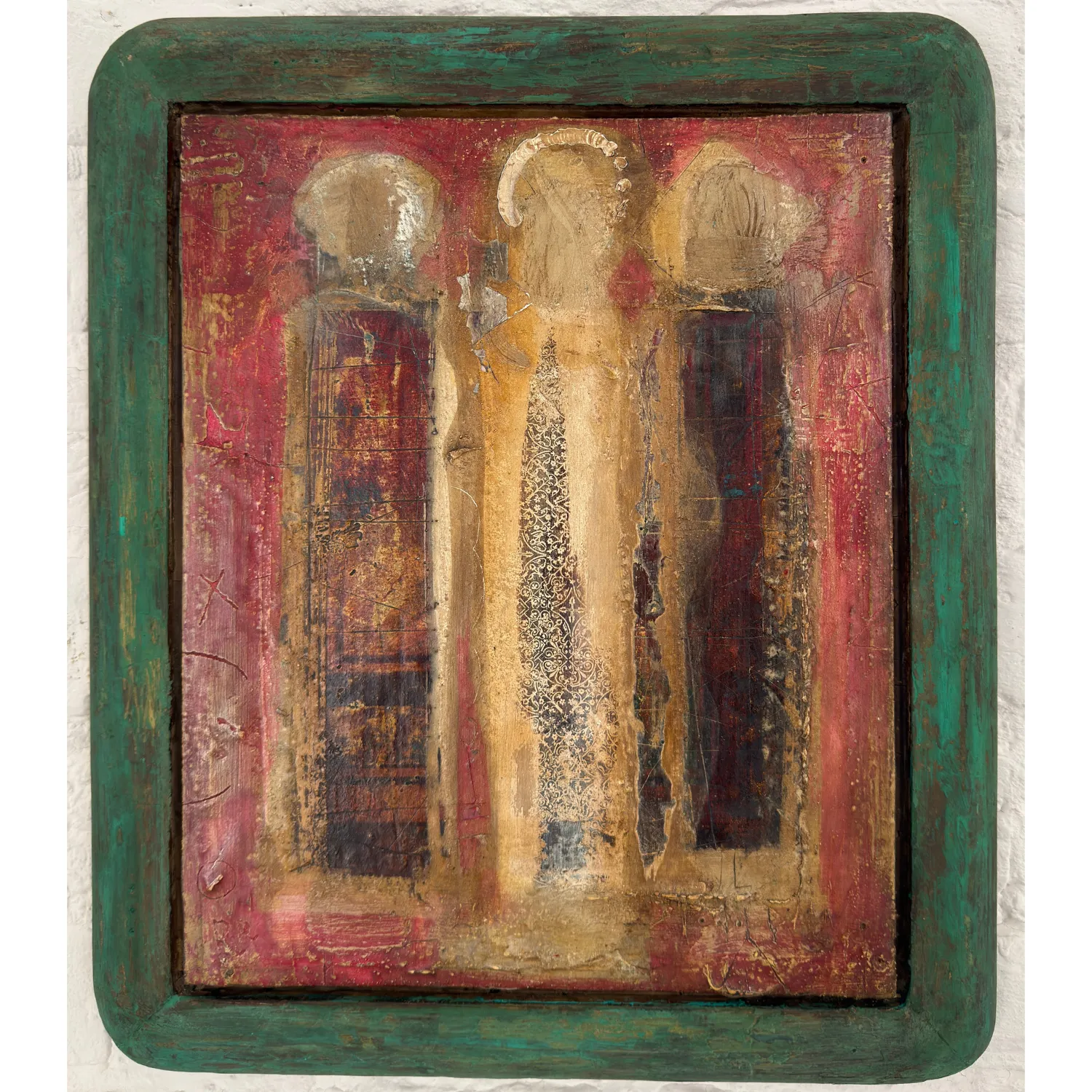 Image of Trinity by Romanyshyn Roman, size: 42 х 37 см, made of gesso, wood, Painting medium, part of the 51/100 series, priced at $1500