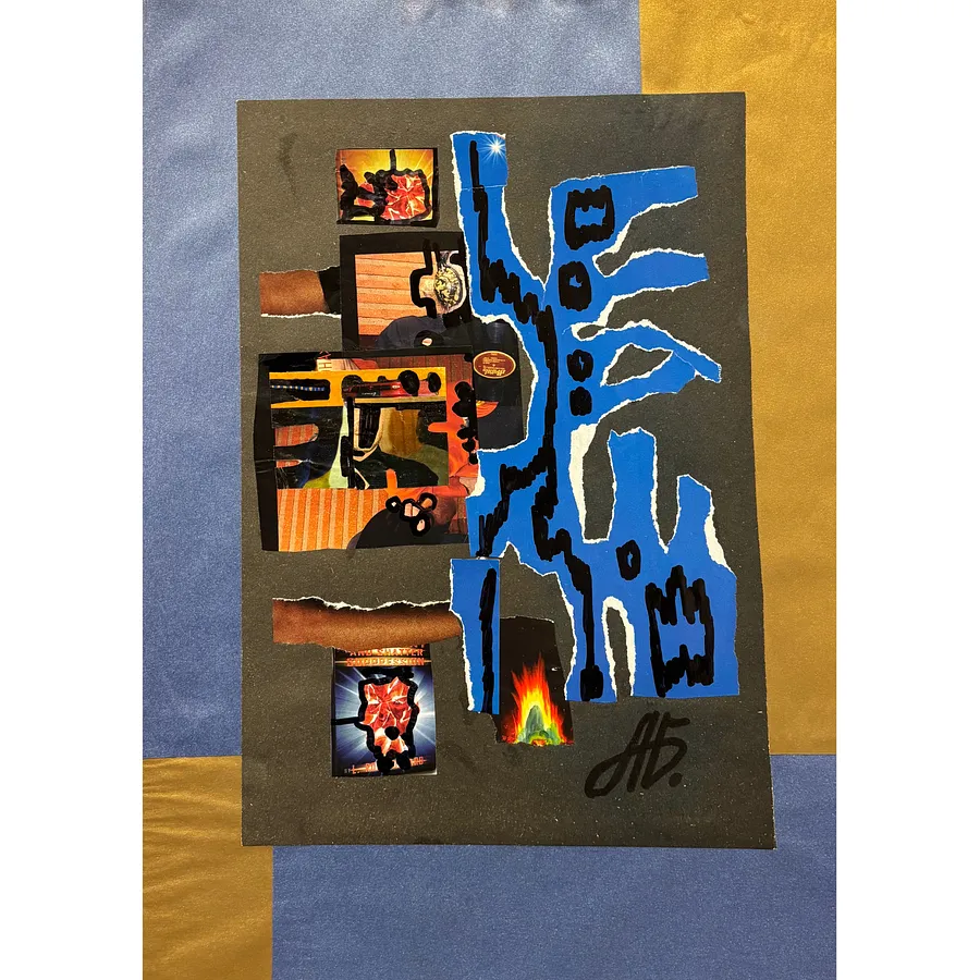 Image of blue saxophone by Agnesa Bachynska-Selska, size: 20 х 29 см, priced at $200