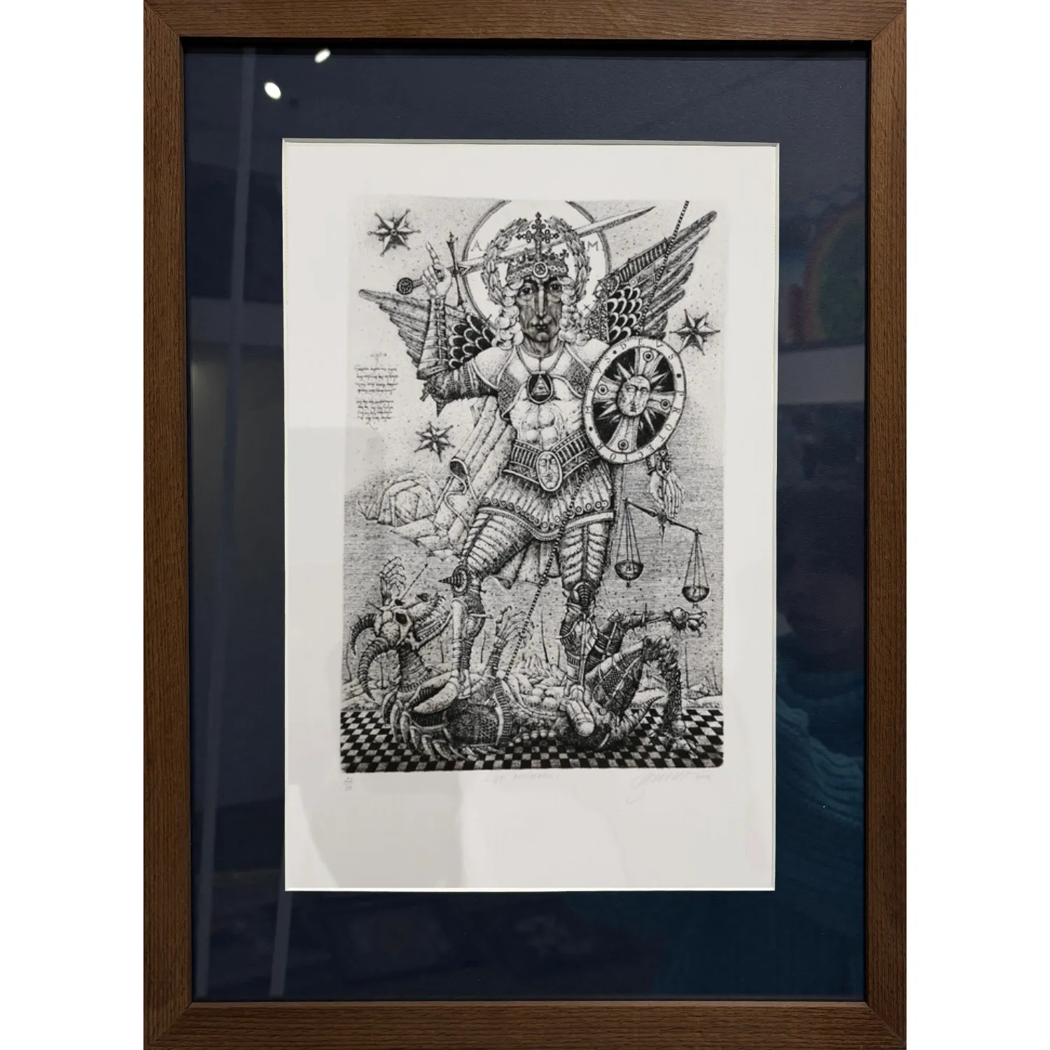 Image of Saint Michael by Denysenko Oleh, made of paper, etching , Graphics medium, priced at $350